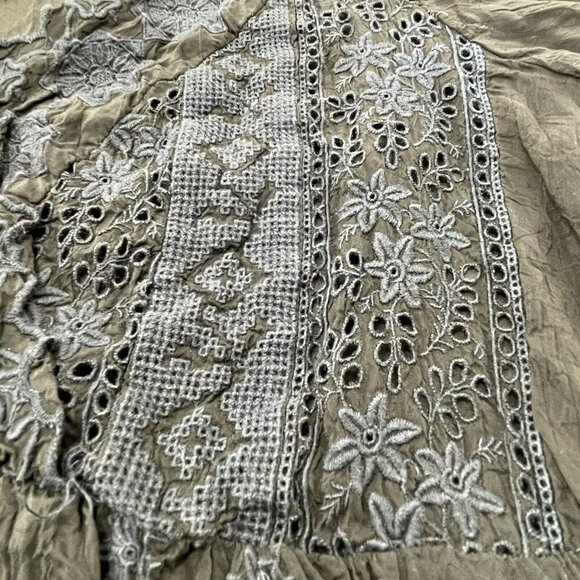 Johnny Was Dress Straight Size S Casual Crochet Embroidery Bohemian Boho Eyelet - Picture 10 of 12